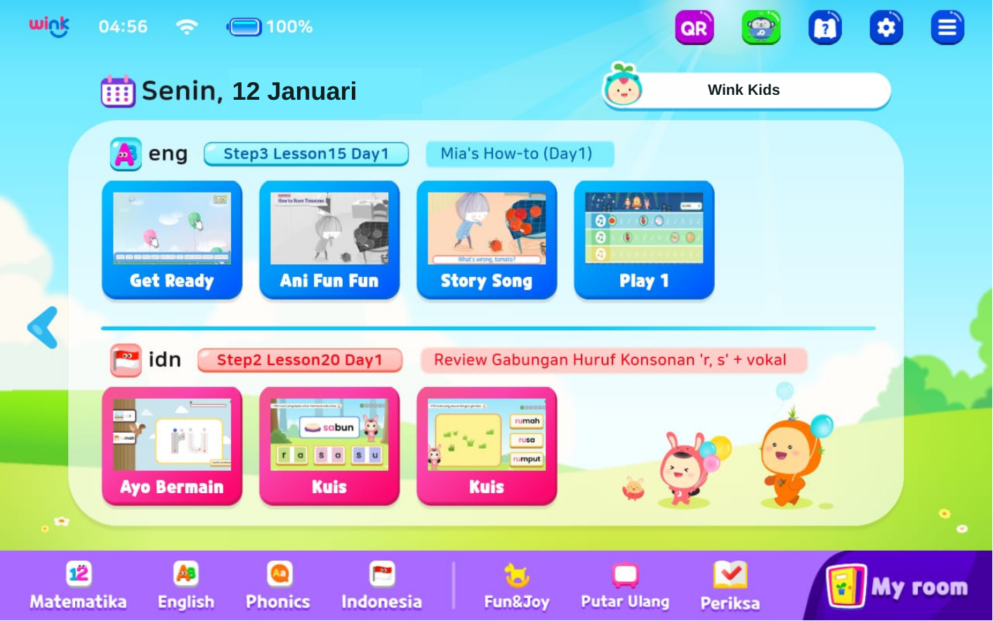 Menu pembelajaran seimbang tiap hari dari Wink.
